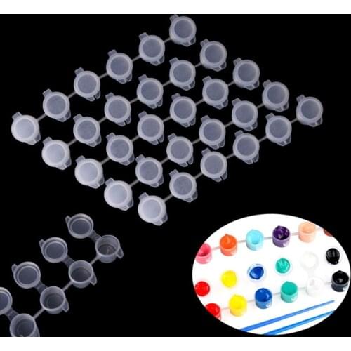 5*6 Pcs Empty Paint Strips Paint Cup Pots,Plastic Storage Containers Paint Supplies Drawing Arts Crafts Supplies