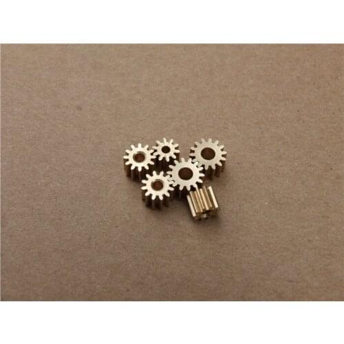 5pcs/lot Brass Spindle Gear 12 Tooth 2.3mm Hole Spur Gears For Motor 380/390 Gearbox Gears DIY Toy Model Accessories Parts