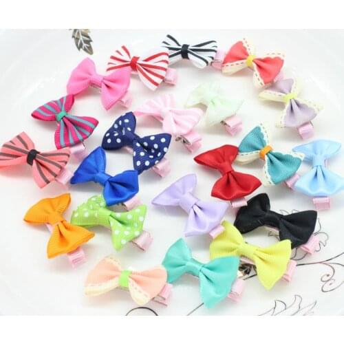 2015 Promotion 50pcs Mini Hair Bows Girl Hairbow Clips. Tuxedo Barrette/alligator Clips for Babies Toddlers Adults free Gift Box