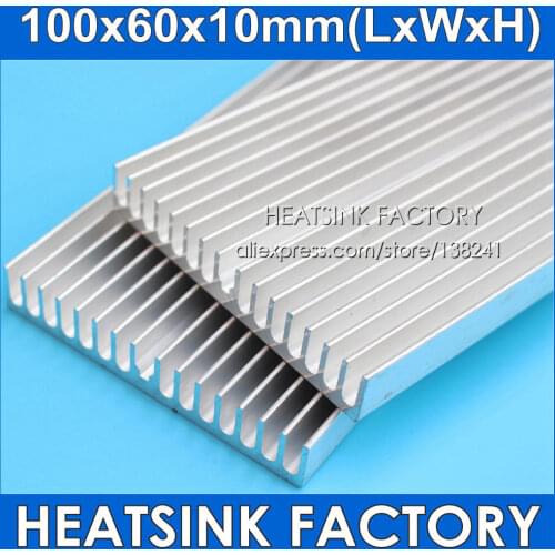 1pcs Silver 100x60x10mm Aluminum Heatsink Aluminium Heat Sink Cooler Radiator