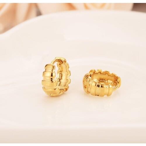 Bangrui New Fashion Women/Girls Earrings Jewelry / Yellow Gold Filled Hoop Earrings Jewelry For Africa/Dubai