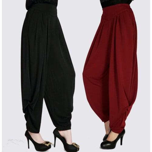 Summer new Fashion casual brand female women ladies plus size Elastic waist harem Bloomers pants trousers clothing clothes