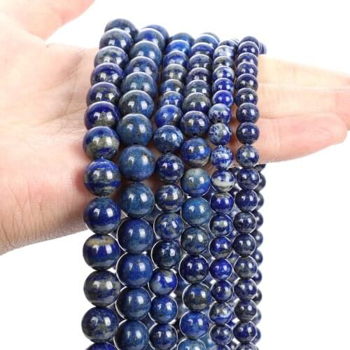 Natural Lapis Lazuli Stone Bead Round Loose Spacer Bead For Jewelry Making Needlework Bracelet Necklace DIY Accessories 6/8/10MM