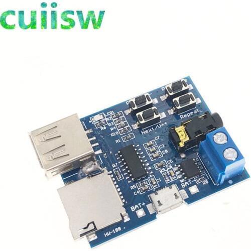 Cuiisw 5pcs/lot Mp3 nondestructive decoder board Built-in amplifier mp3 module mp3 decoder TF card U disk decoding player