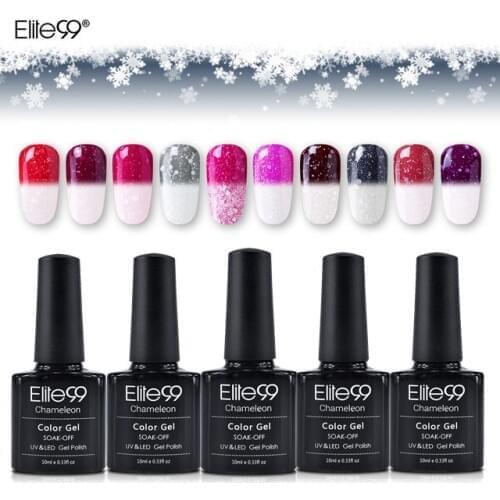 Elite99 Temperature Changeable Color Gel 10ML Snowy Color Changing Nail Polish Varnish Semi Permanent Soak Off UV Gel Enamel