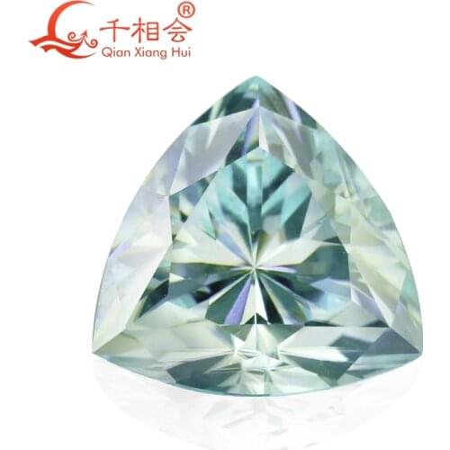Blue color trillion shape Sic material moissanites loose gem stone qianxianghui