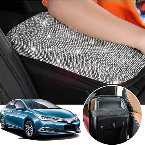 Diamond-studded Flash Car Armrest Box Mat Personalized Car Decorations Dirt Resistant And Non-slip Mat