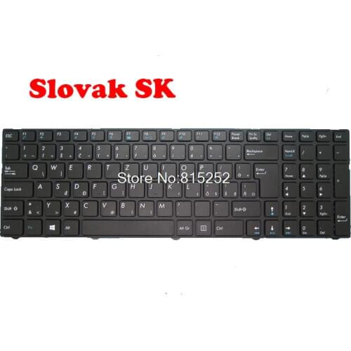 Laptop Keyboard For Pegatron E15K E15S V150062NK1 SK 0KN0-CNCSK11 0KN0-CNCWB11 Black With Black Frame Slovenian SL/Slovakian SK