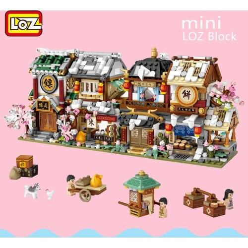 LOZ MINI City/ancient Street Blocks/loques Chinese culture Tradition Architecture Model education gifts collection value toys