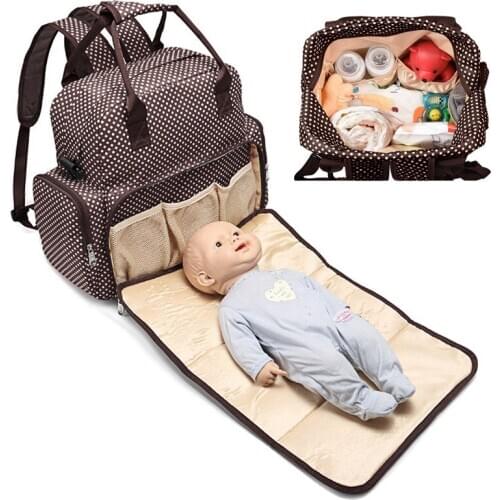 Dots design Multifunctional baby reclining diaper bag maternal and child out bag, large size diaper bags