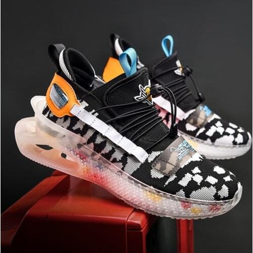 Trendy Mens Chunky Sneakers Breathable Running Shoes Antiskid Damping Outsole Sports Shoes Blade Training Jogging Zapatillas 46