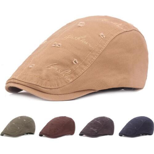 Men Cotton Flat Newsboy Cap Women Beret Hat Patchwork Golf Driving Flat Cabbie for Lady Winter Cap