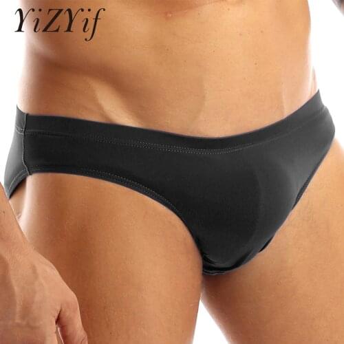 Mens Sexy Underpants Briefs Mens Lingerie Stretch Bikini Briefs Underwear Solid Color Hipster Briefs M L XL XXL