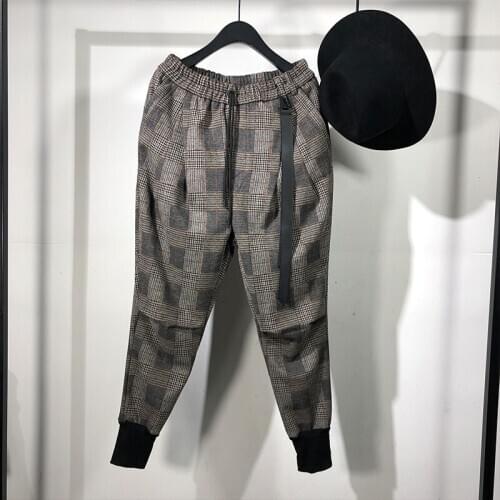 Owen Seak Men Casual Harem Pants Gothic Men Clothing Cargo High Street Sweatpants Summer Men Calf-Length Pant Loose Black Pants