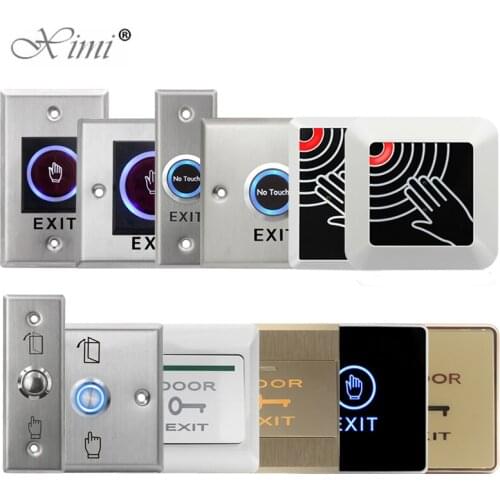No Touch Infrared Door Exit Push Button Release Switch Opener LED light For Door Access Control System Entry Open Touch