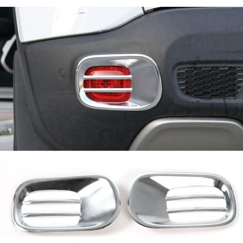 NHAUTP 2Pcs/set Car Decorative Sticker Iron Rear Fog Lights Protect Cover For Jeep Renegade 2016-2019