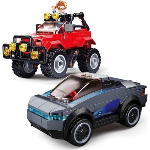 New Jeeped Electric Vehicle Creative Off-Road Sports Car Model SUV Building Blocks City Brick Educational Toys For Children Boys