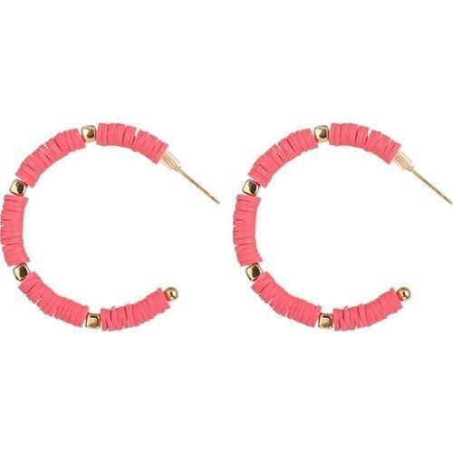 New multicolor Semicircle C shape ceramic stud earrings for women