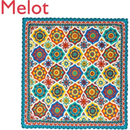 Zelige Patchwork Blanket DIY Handmade Wool Ball Woven Crochet Blanket Material