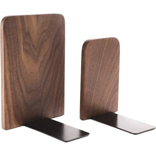 Natural Creative Wood Bookend Holder Reusable Resistance to Fall Bookshelf Office Desktop Student Book Stand NW