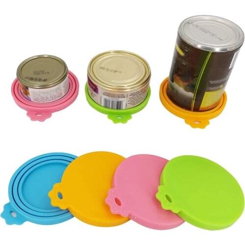 3 In 1Silicone Can Lid Sealed Feeders Food Can Lid For Pet Cat Dod Can Box Cover Reusable Food Storage Keep Fresh Kitchen Supply