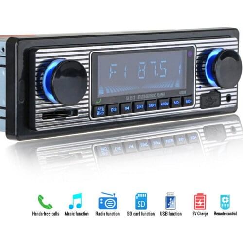 Vintage Car Bluetooth FM Radio MP3 Player Stereo USB AUX Classic Car Stereo Audio OLED Color Screen Car Music Media Player
