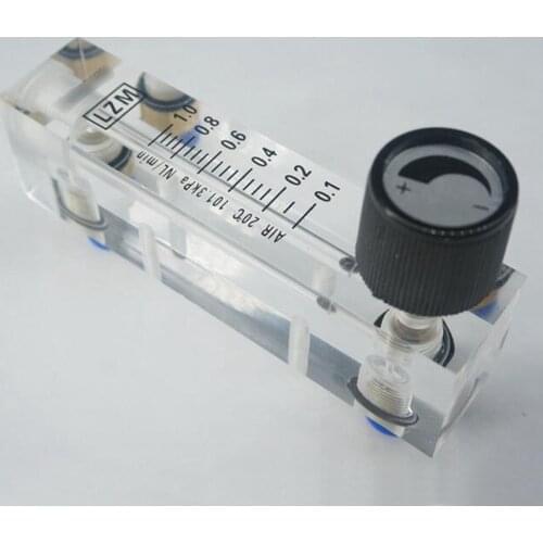 0.1-10LPM LZM-4T Push Fit 6/8/10mm OD Tube Air Panel Flowmeter Rotameter With Valve