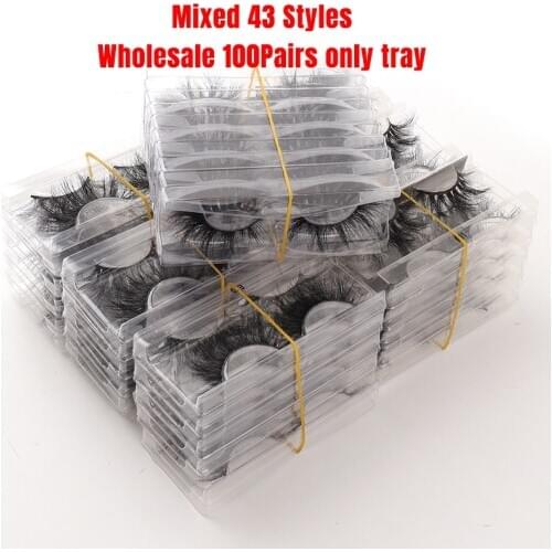 100Pairs Wholesale False Eyelash 3D Mink Lash Soft Handmade Dramatic Reusable Natural Eyelashes Extension Fake Lashes Makeup