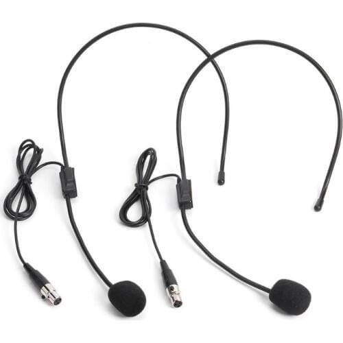 2pcs Headset Microphones Mini XLR 3 Pin TA3F Headworn Mics for Wireless System Feel Free to Adjust the Pickup Angle Handy