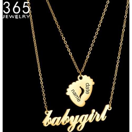 2021Fashion Necklaces Custom Engrave Name Collares Personalized Collier Stainless Steel Name Design For Women Girl Jewelry Gift