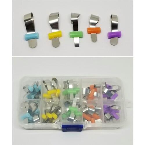 50Pcs Dental Matrix Metal Matrices Band S.S Rubber Retainer Preformed Matrice Composite Filling Use 1Box