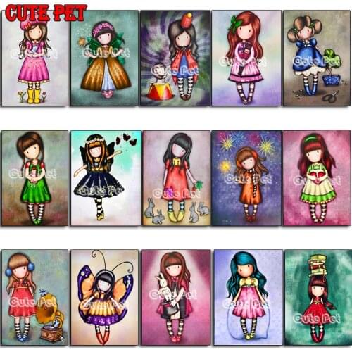 5D Diamond Painting Cross stitch Cute cartoon girl Kit Full Drill Square Drill Embroidery Mosaic Art child gift Rhinestone Decor