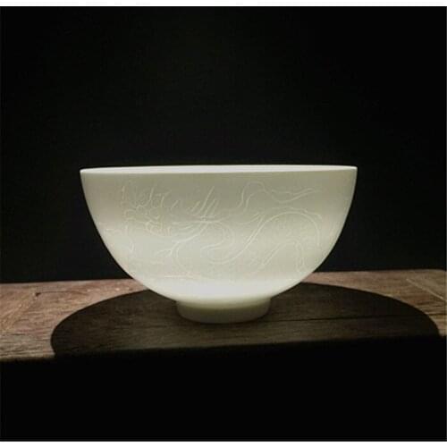6 Antique MingDynasty porcelain bowl,Sweet white porcelain carved thin cup,Hand-painted crafts,Decoration,Collection&Adornment