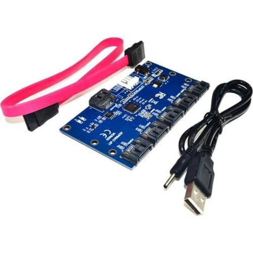 SATA 1 to 5 Hard Drive Disk Adapter PC Motherboard Sata Expansion Board Card Adapter Card for Computer Accessories