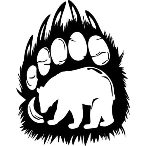 Car Stickers Decor Motorcycle Decals Lovely Bear Silhouette In Paw Print Decorative Accessories Creative PVC,16cm*12cm