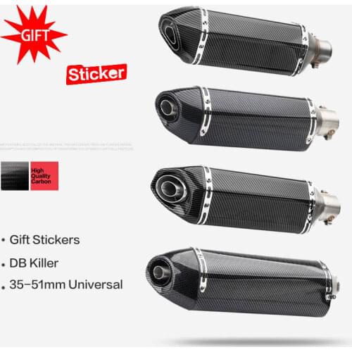 Free shipping Universal Exhaust Motorcycle Carbon Fiber Exhaust Muffler Escape Slip On Remove Db Killer For Z1000 Z400 Tmax500