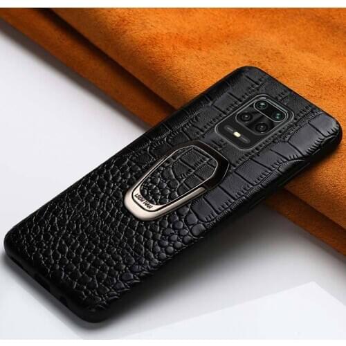 LANGSIDI Brand Phone Case For Redmi note 9S K20 K30 NOTE 8 8t 4X genuine leather kickstand man capa with magnetic ring bracket