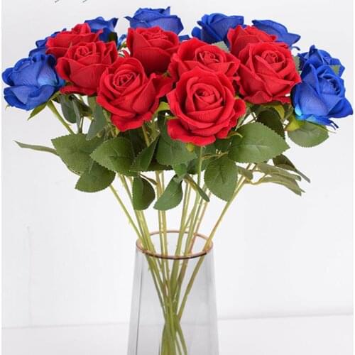 Artificial Rose With Stem Led Rose Artificial Flowers Silk Flowers Red White Pink With Stem Bridal Bouquet Home Wedding Decor