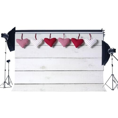 Valentines Day Backdrop Photography Backdrops Sweet Hearts White Stripes Wood Floor Wedding Background