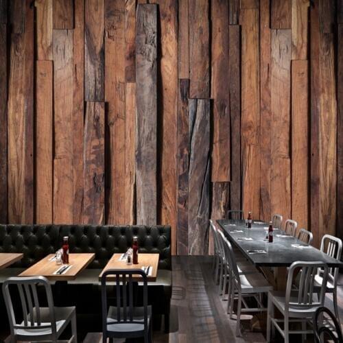 Photo wallpaper Retro Nostalgic Wooden mural HD Restaurant Mural Background Wall Bar studio custom wallpaper