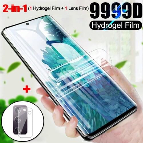 For Samsung Galaxy S21 S20 Screen+Camera Lens Protective Film For Samsung s20 s21 Plus Ultra S 20 s 21 Full Cover Hydrogel Film