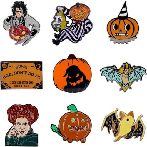 Halloween Jewelry Brooch Ghost Pumpkin Brooches&Pins Cartoon Enamel Pin Brooches for Women Men Children Gift XZ1104