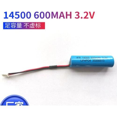 IFR 14500 3.2V IFR14500 Li-ion Battery 600mah LiFePO4 AA Rechargeable Lithium Batteries cell for camera With plug