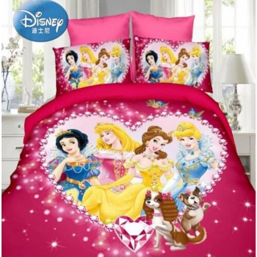 Disney Cinderella Bella Princess Rapunzel Girls Babies Bedding Set Kids Twin Full Duvet Cover Pillowcase for Children Gift