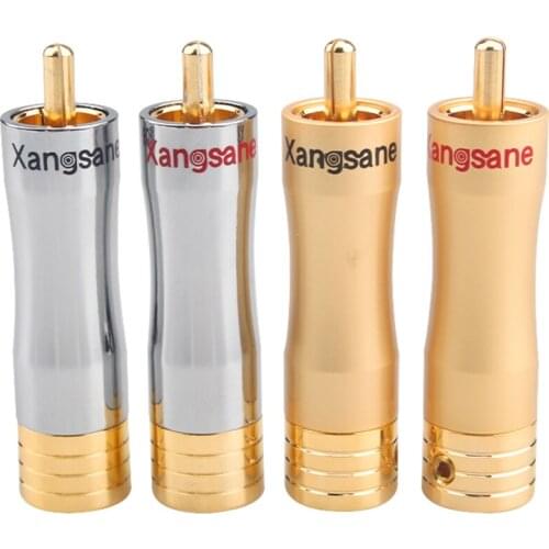 Pure Copper Gold Plated RCA Lotus Plug Shell Nickel Plated AV Welding Audio Accessories