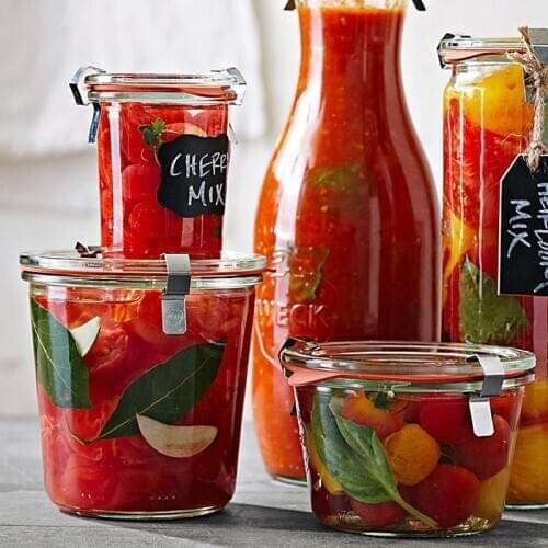 Round Glass Jars Food Storage Container Airtight Glass Containers with Clamp Seal Transparent Kitchen Glass Jars 80/290/580ml