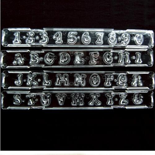 Kitchen Accessories 4PCS/SET Large Fondant Plastic Alphabet Letter Number Mold Cake Decorating Tools Set Baking Cookie Cutter