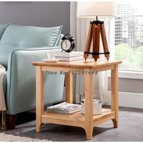 Solid Wood Small Tea Table Living Room Sofa Corner Table Simple Side Cabinet Corner Cabinet American Small Square Table Square B