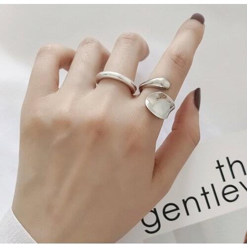 Minimalist Smooth Rings on Phalanx for Women Fashion Irregular Geometric Handmade Jewelry Gift Adjustable Accessories 2021 Trend
