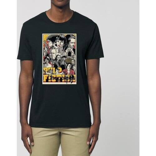 Mens Womens T Shirt Pulp Fiction Movie Vector Sketch Art